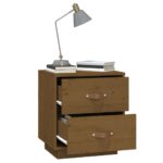  Table de chevet Marron miel 40x34x45 cm Bois de pin massif – Image 2