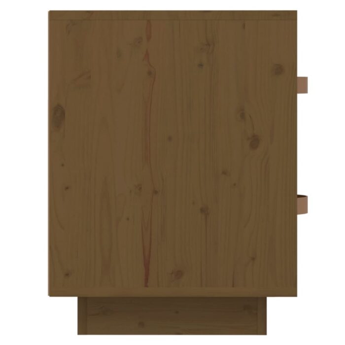  Table de chevet Marron miel 40x34x45 cm Bois de pin massif – Image 5