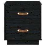  Table de chevet Noir 40x34x45 cm Bois de pin massif – Image 3
