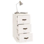  Table de chevet Blanc 40x40x75 cm Bois de pin solide – Image 2