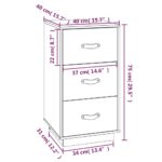  Table de chevet Blanc 40x40x75 cm Bois de pin solide – Image 7