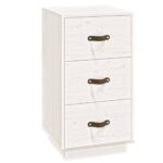  Tables de chevet 2 pcs Blanc 40x40x75 cm Bois de pin massif – Image 4