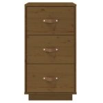  Tables de chevet 2 pcs Marron 40x40x75 cm Bois de pin massif – Image 5