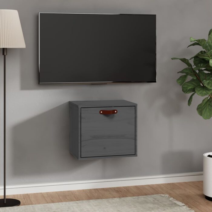 Armoire murale Gris 40x30x35 cm Bois de pin massif – Image 1