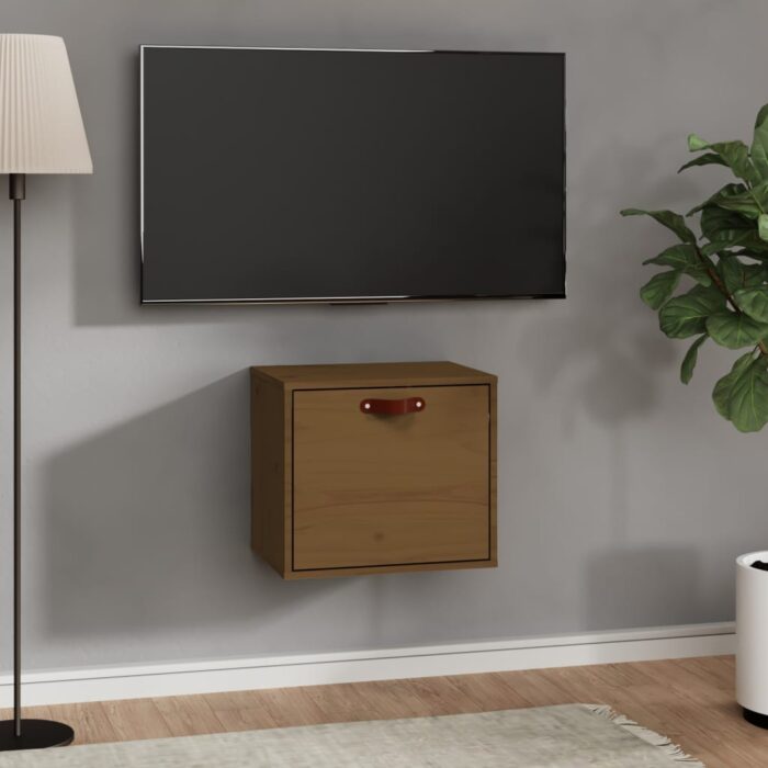 Armoire murale Marron miel 40x30x35 cm Bois de pin massif – Image 1