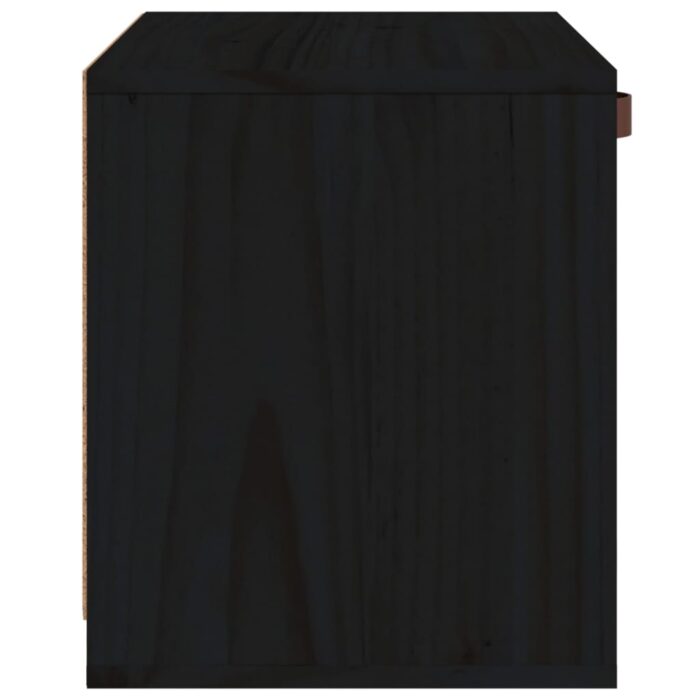 Armoire murale Noir 40x30x35 cm Bois de pin massif – Image 2