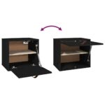 Armoire murale Noir 40x30x35 cm Bois de pin massif – Image 4