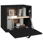 Armoire murale Noir 40x30x35 cm Bois de pin massif – Image 7