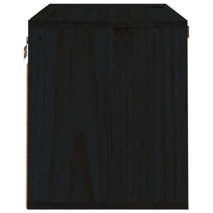 Armoire murale Noir 60x30x35 cm Bois de pin massif – Image 2