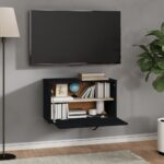 Armoire murale Noir 60x30x35 cm Bois de pin massif – Image 6