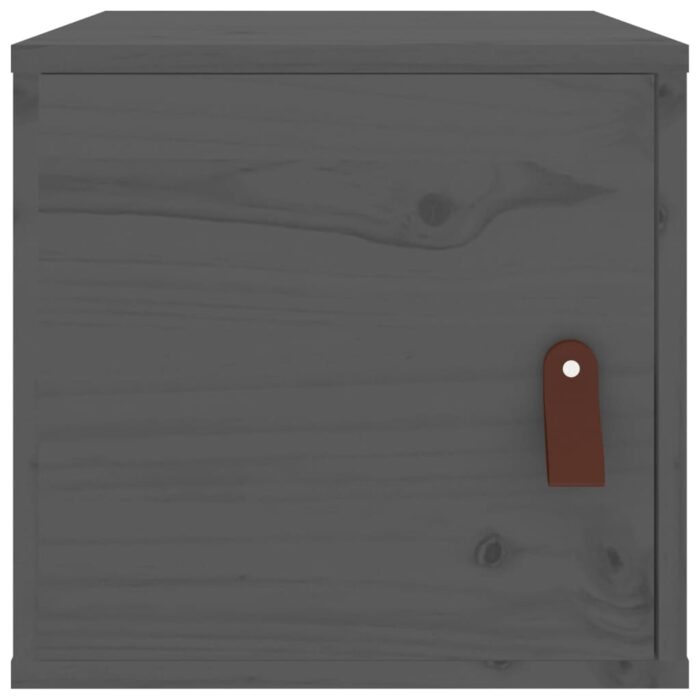 Armoires murales 2 pcs Gris 31,5x30x30 cm Bois de pin massif – Image 2