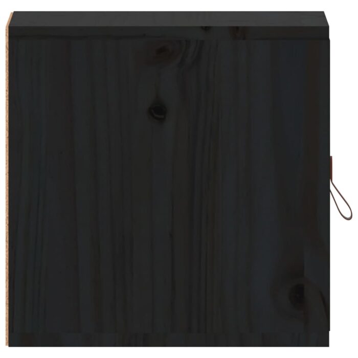 Armoire murale Noir 31,5x30x30 cm Bois de pin massif – Image 2