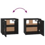 Armoires murales 2 pcs Noir 31,5x30x30 cm Bois de pin massif – Image 5