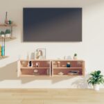 Armoires murales 2 pcs 60x30x30 cm Bois de pin massif – Image 7