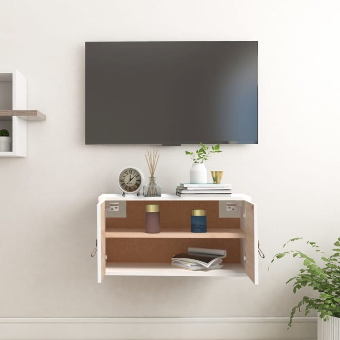 Armoire murale blanc 60x30x30 cm Bois de pin massif – Image 6