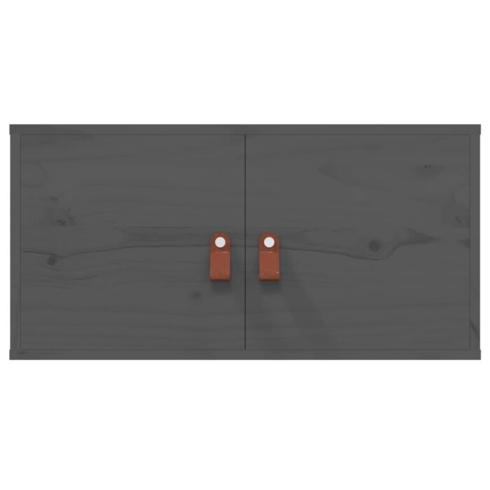 Armoires murales 2 pcs Gris 60x30x30 cm Bois de pin massif – Image 2