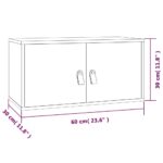 Armoires murales 2 pcs Noir 60x30x30 cm Bois de pin massif – Image 10