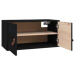 Armoires murales 2 pcs Noir 60x30x30 cm Bois de pin massif – Image 4