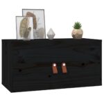 Armoires murales 2 pcs Noir 60x30x30 cm Bois de pin massif – Image 5