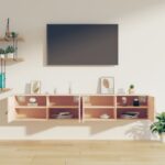 Armoires murales 2 pcs 80x30x30 cm Bois de pin massif – Image 7