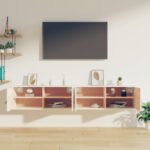 Armoires murales 2 pcs Blanc 80x30x30 cm Bois de pin massif – Image 7