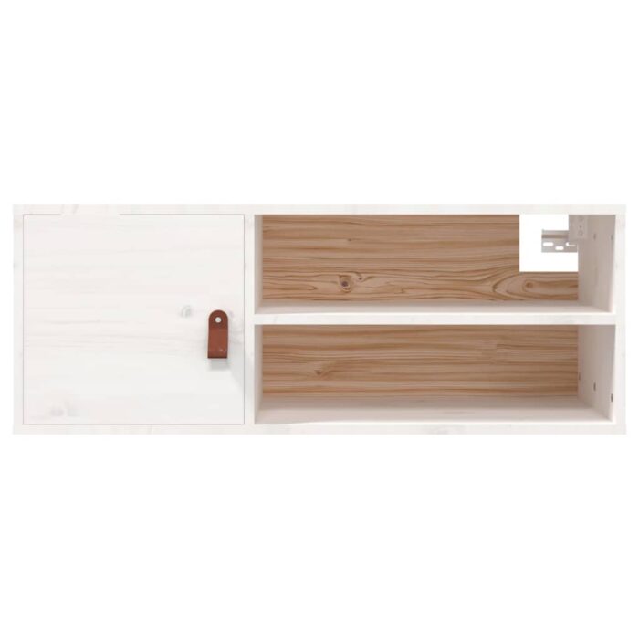 Armoire murale Blanc 80x30x30 cm Bois de pin massif – Image 4
