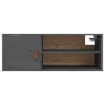 Armoire murale Gris 80x30x30 cm Bois de pin massif – Image 4