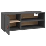 Armoire murale Gris 80x30x30 cm Bois de pin massif – Image 5