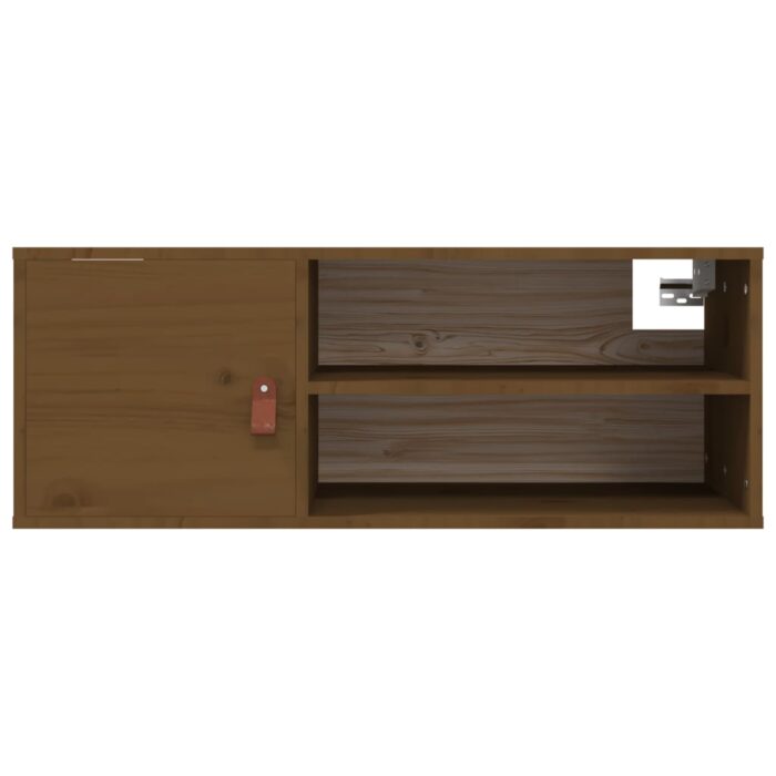 Armoire murale Marron miel 80x30x30 cm Bois de pin massif – Image 4