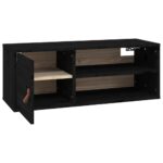 Armoire murale Noir 80x30x30 cm Bois de pin massif – Image 5