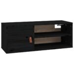 Armoires murales 2 pcs Noir 80x30x30 cm Bois de pin massif – Image 4