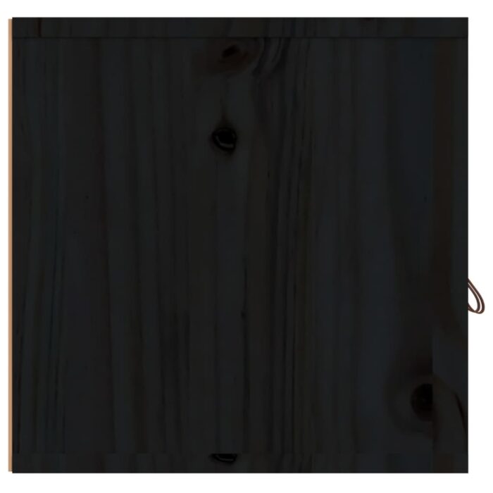 Armoires murales 2 pcs Noir 80x30x30 cm Bois de pin massif – Image 7