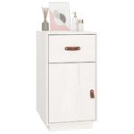 Armoire de bureau Blanc 40x50x75 cm Bois massif de pin – Image 2