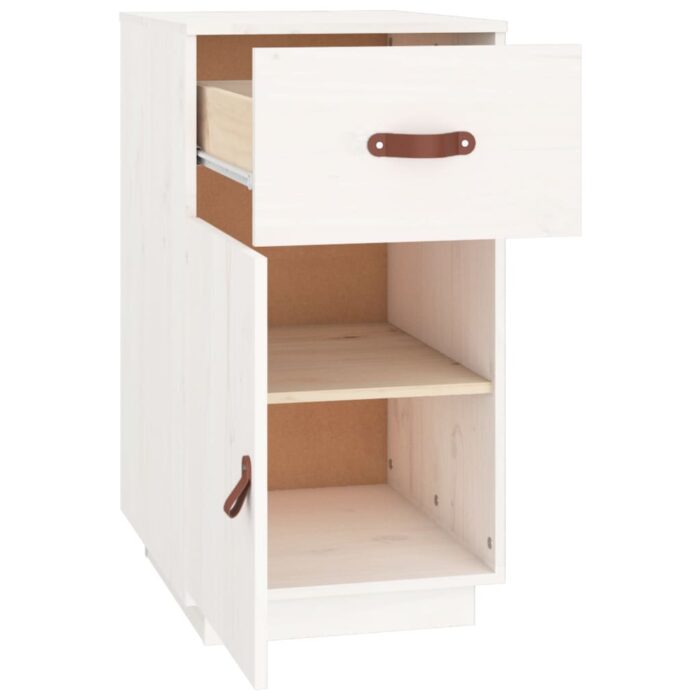 Armoire de bureau Blanc 40x50x75 cm Bois massif de pin – Image 6
