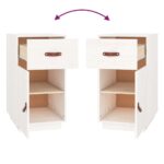 Armoire de bureau Blanc 40x50x75 cm Bois massif de pin – Image 7