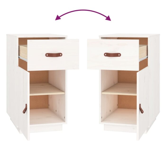 Armoire de bureau Blanc 40x50x75 cm Bois massif de pin – Image 7