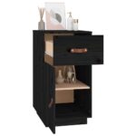 Armoire de bureau Noir 40x50x75 cm Bois massif de pin – Image 3
