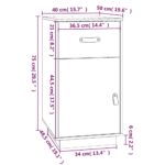 Armoire de bureau Noir 40x50x75 cm Bois massif de pin – Image 9