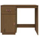 Bureau Marron miel 95x50x75 cm Bois massif de pin – Image 3