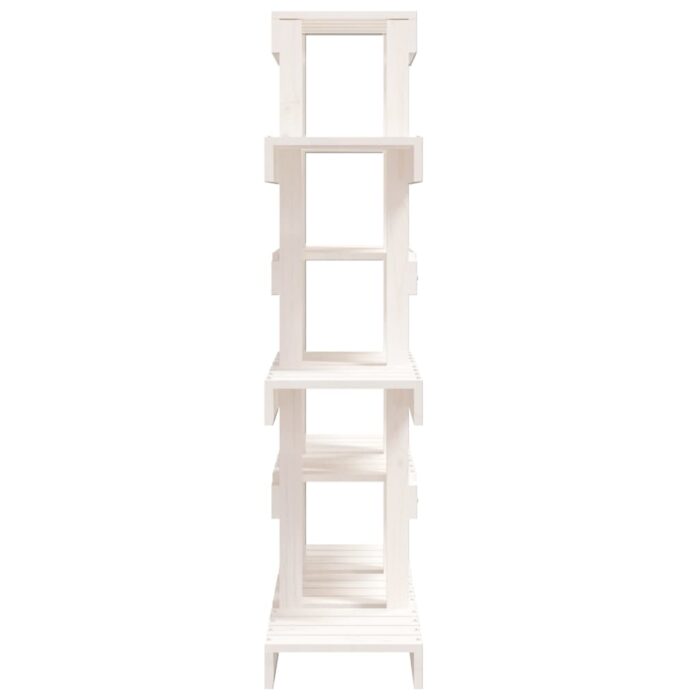 Support à plantes Blanc 85x25x109,5 cm Bois massif de pin – Image 4