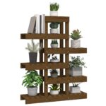 Support à plantes Marron miel 85x25x109,5 cm Bois massif pin – Image 2