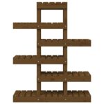 Support à plantes Marron miel 85x25x109,5 cm Bois massif pin – Image 3