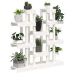 Support à plantes Blanc 104,5x25x109,5 cm Bois massif de pin – Image 2