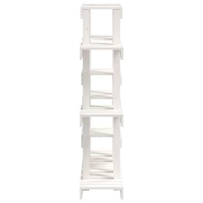 Support à plantes Blanc 104,5x25x109,5 cm Bois massif de pin – Image 4
