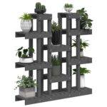 Support à plantes Gris 104,5x25x109,5 cm Bois massif de pin – Image 2