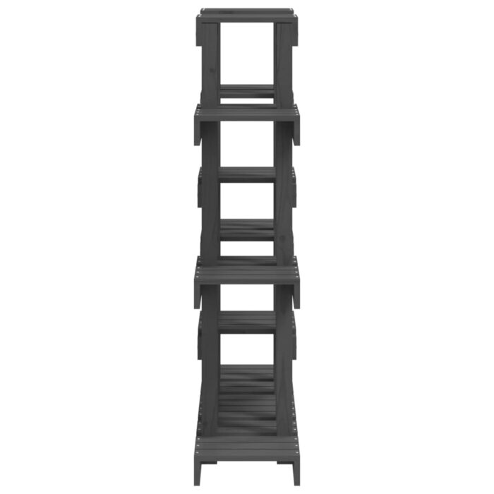 Support à plantes Gris 104,5x25x109,5 cm Bois massif de pin – Image 4