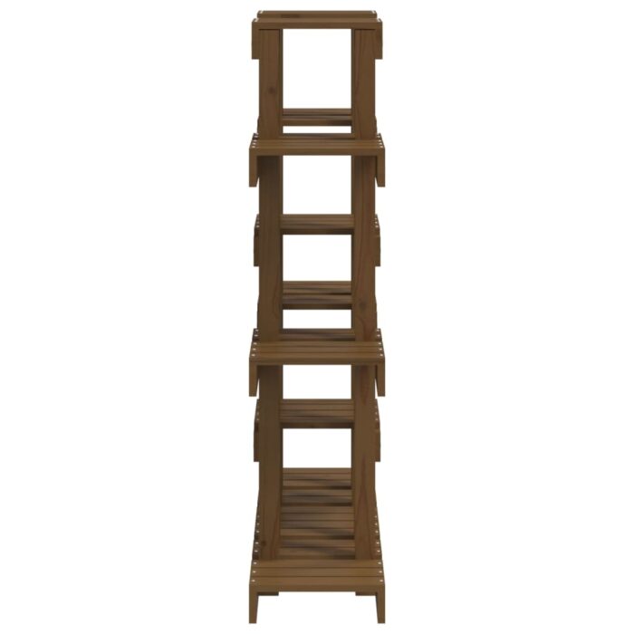 Support à plantes Marron miel 104,5x25x109,5 cm Bois massif pin – Image 4