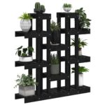 Support à plantes Noir 104,5x25x109,5 cm Bois massif de pin – Image 2