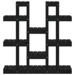 Support à plantes Noir 104,5x25x109,5 cm Bois massif de pin – Image 3