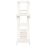 Support à plantes Blanc 104,5x25x77,5 cm Bois massif de pin – Image 4